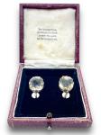 Edwardian Sterling Silver Smoky Quartz Screw-Back Earrings