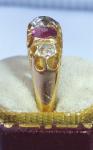 Victorian Gold Ruby & Diamond Half Eternity Ring