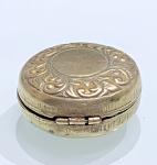 Antique Gilt Photograph Locket - 3cm Diameter