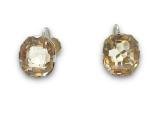 Edwardian Sterling Silver Smoky Quartz Screw-Back Earrings