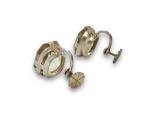 Edwardian Sterling Silver Smoky Quartz Screw-Back Earrings
