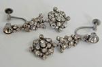 Edwardian Silver Paste Stone Drop Earrings