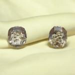 Edwardian Sterling Silver Smoky Quartz Screw-Back Earrings