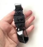Victorian Whitby Jet Thistle and Orchid Bracelet