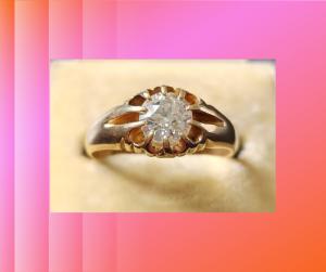 Victorian Diamond Solitaire Ring in 18ct Gold