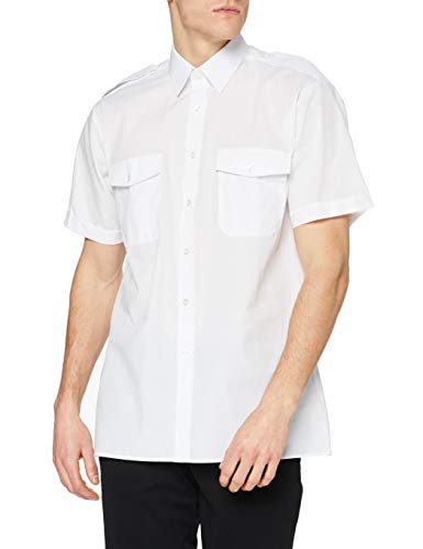 Premier Workwear Mens Short Sleeve Pilot Shirt White Large (Manufacturer Size:16.5)