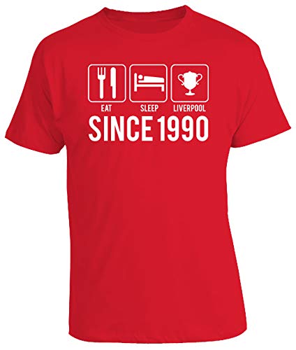 Eat Sleep Liverpool Year 1982 - 30th Birthday Gift Present Mens T-shirt - Red X-large