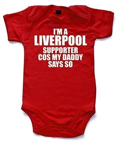 Naughtees I'm a Liverpool Supporter cos My Daddy says so Babygrow Onesie red 0-3 Months