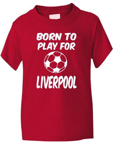 Print4U Born to Play for Liverpool Football Boys/Girls T-Shirt 12-13 Red