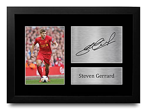 HWC Trading FR Steven Gerrard Gift Signed FRAMED A4 Printed Autograph Liverpool Gifts Print Photo Picture Display by HWC Trading