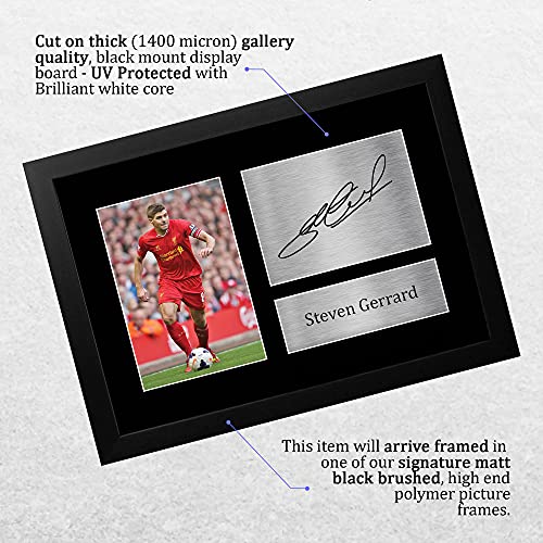 HWC Trading FR Steven Gerrard Gift Signed FRAMED A4 Printed Autograph Liverpool Gifts Print Photo Picture Display by HWC Trading