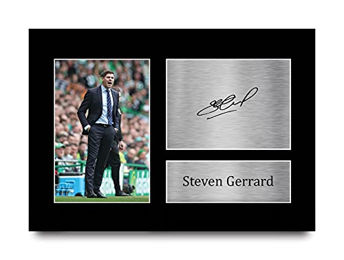 HWC Trading Steven Gerrard Gift Signed A4 Printed Autograph Glasgow Rangers Gifts Photo Display by HWC Trading