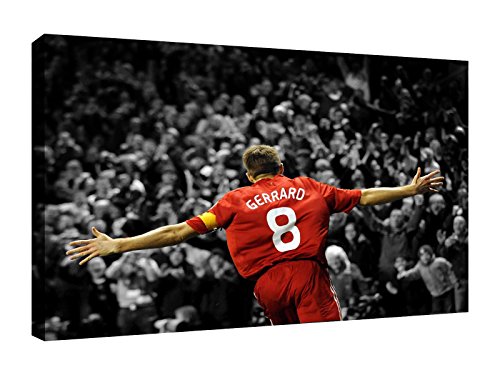 Canvas (9 Sizes in listing) Steven Gerrard Liverpool FC "Kop Celebration" Wall Art Print- Photo/Photograph/Picture/Gift (40 x 30cm/16 x 12inch)