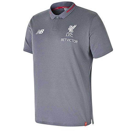 New Balance Liverpool FC Grey Mens Football Polo Shirt Leisure Essential 2018/2019 LFC Official Store