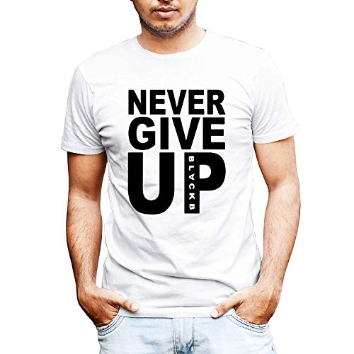 Never Give Up Mohamed Salah Style Liverpool Supporter T-Shirt (XL, White)