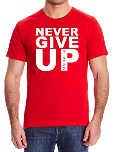 Never Give Up Mohamed Salah Style Liverpool Supporter T-Shirt - Red - S