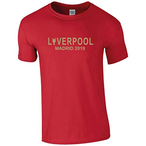 Liverpool Champions League Final 2019 Cup Design T-Shirt Mens RED Small