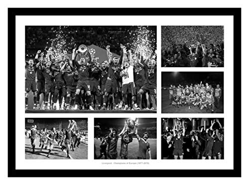 Framed Liverpool FC Six Times Champions of Europe 1977-2019 Photo Memorabilia by Home of Legends