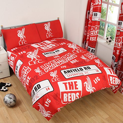 Liverpool Official Patch Double Duvet Cover Set - Red by Liverpool