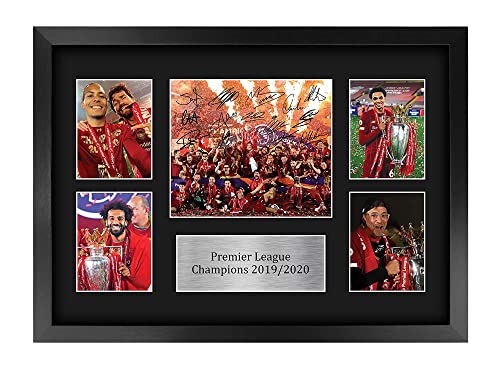 HWC Trading A3 FR Liverpool Premier League Champions 2019/2020 Display Signed Gift FRAMED A3 Printed Autograph Football Gifts Print Photo Picture Display from HWC Trading