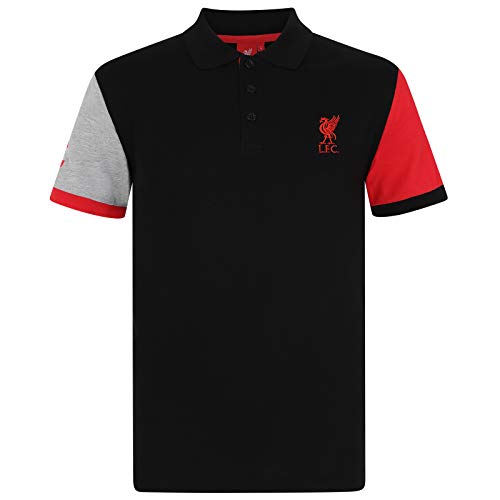 Liverpool FC Official Football Gift Mens Contrast Sleeve Polo Shirt Black XL by Liverpool FC