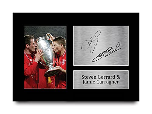 HWC Trading A4 Steven Gerrard & Jamie Carragher Liverpool Gifts Printed Signed Autograph Picture for Fans and Supporters - A4 by HWC Trading