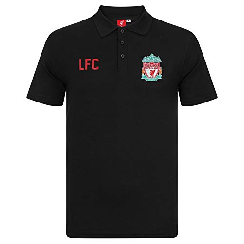 Liverpool FC Official Football Gift Mens Crest Polo Shirt Black Large by Liverpool FC