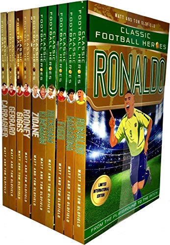 Classic Football Heroes Legend Series Collection 10 Books Set By Matt & Tom Oldfield (Ronaldo, Maradona, Figo, Beckham, Klinsmann, Zidane, Rooney, Giggs, Gerrard, Carragher) by Dino Books