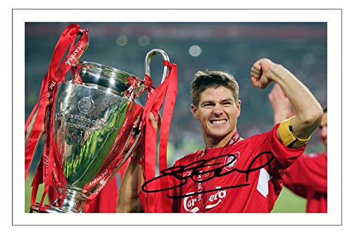 Steven Gerrard Signed 6X4 Inch Photo Print Pre Printed Signature Liverpool Football Autograph Gift by 