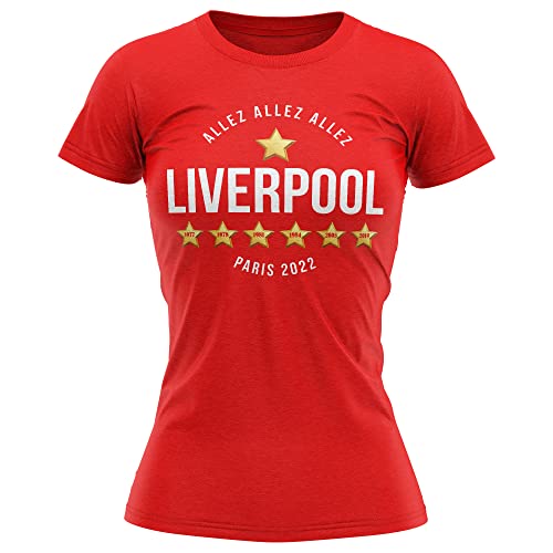 Purple Print House Liverpool Football Shirt, Paris 2022 Cup Final Partisan, Liverpool T-Shirt Womens Girls Top Adult (XX-Large, Red) from 