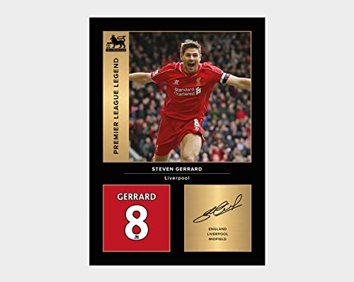 Icons Wall Art Steven Gerrard Legends Signed A4 Printed Photo Picture Display Gift For Liverpool Fans Digitally Reproduced Signature Unframed from 