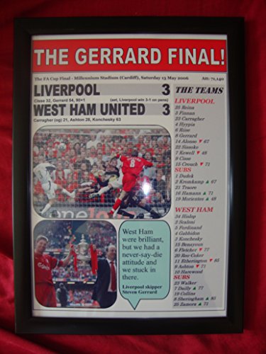 Liverpool 3 West Ham United 3 - 2006 FA Cup final - The Gerrard Final - framed print by Lilywhite Multimedia