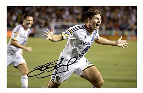 Steven Gerrard - LA Galaxy Autographed Signed A4 21cm x 29.7cm Poster Photo from CL