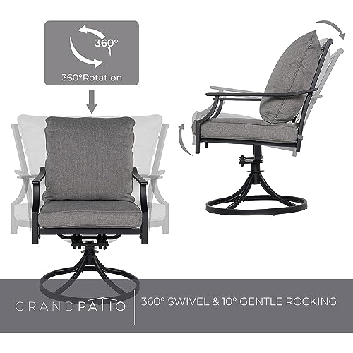 7-Piece Outdoor Dining Set: Patio Swivel Chairs, Grey