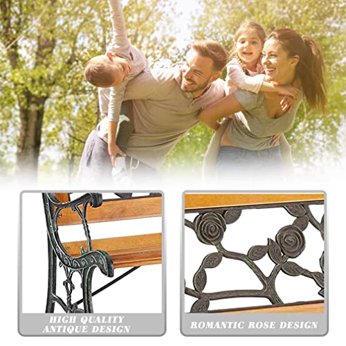 FDW Hardwood Cast Iron Garden Love Seat