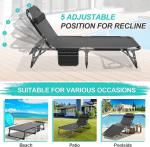 Adjustable Folding Lounge Chair for Pool, Patio, Beach