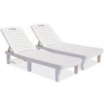 Outdoor Lounge Chair Set with Adjustable Backrest & Table