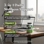 Zinc, Vitamin C & D3 Supplements - 120 Capsules