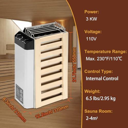 110V Stainless Steel Electric Sauna Heater with Timer