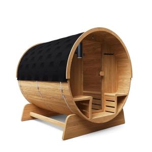 ALEKO 4-Person Indoor/Outdoor Barrel Sauna with Canopy