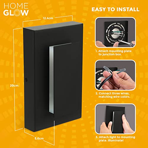HOMEGLOW Black Modern LED Wall Light Fixture