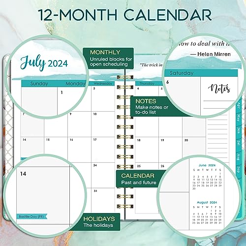 Academic Planner 2023-2024 with Tabs - Green