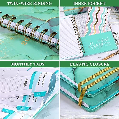 Academic Planner 2023-2024 with Tabs - Green