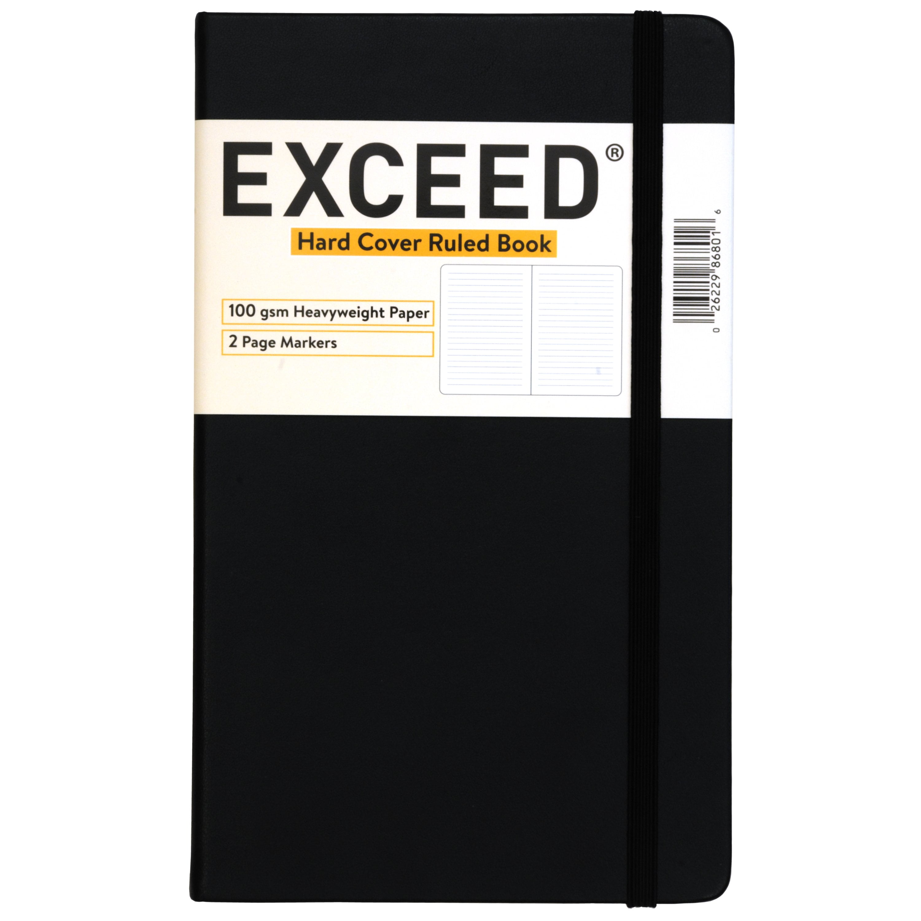Exceed Medium Journal - Narrow Ruled (Black)