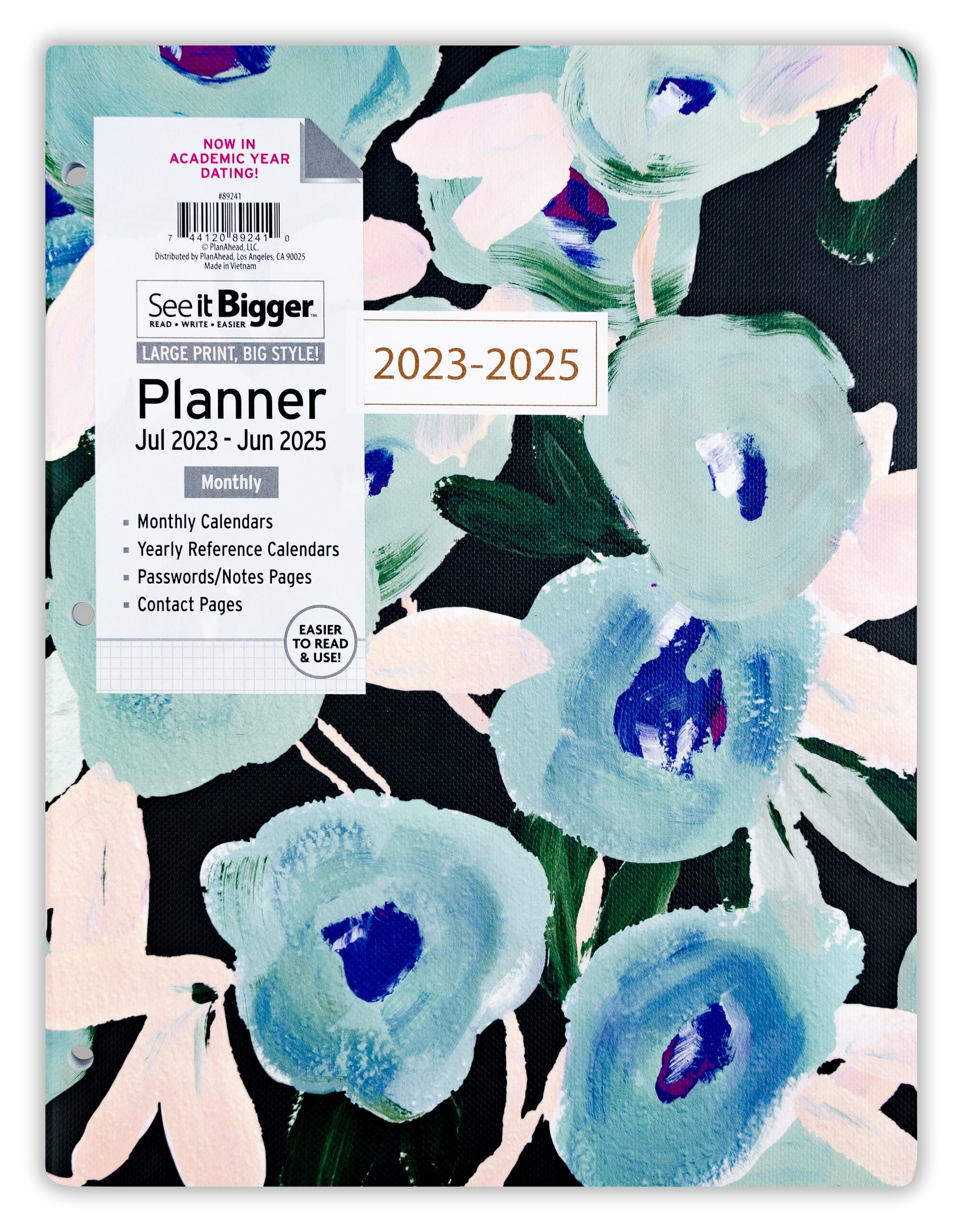 See It Bigger Monthly Planner, April 2023 - June 2025, (8.5" x 11") Teal