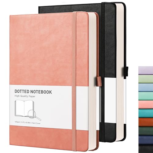 2 Pack Dotted Bullet Journals with Thick Paper