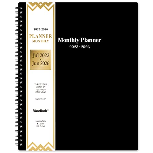 3-Year Monthly Planner with Tabs and Pockets