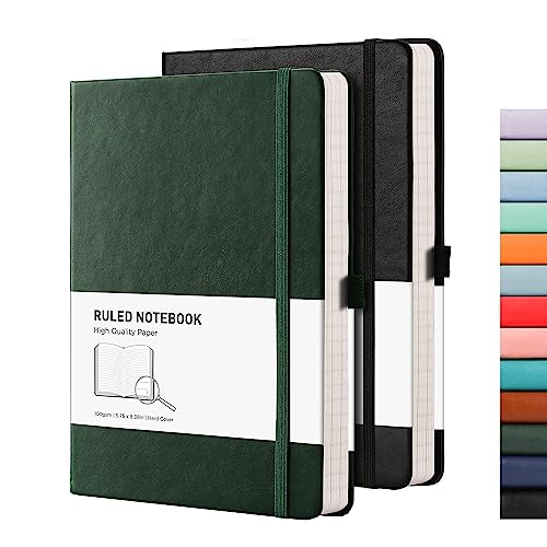 RETTACY Leather College Ruled Notebook 2-Pack