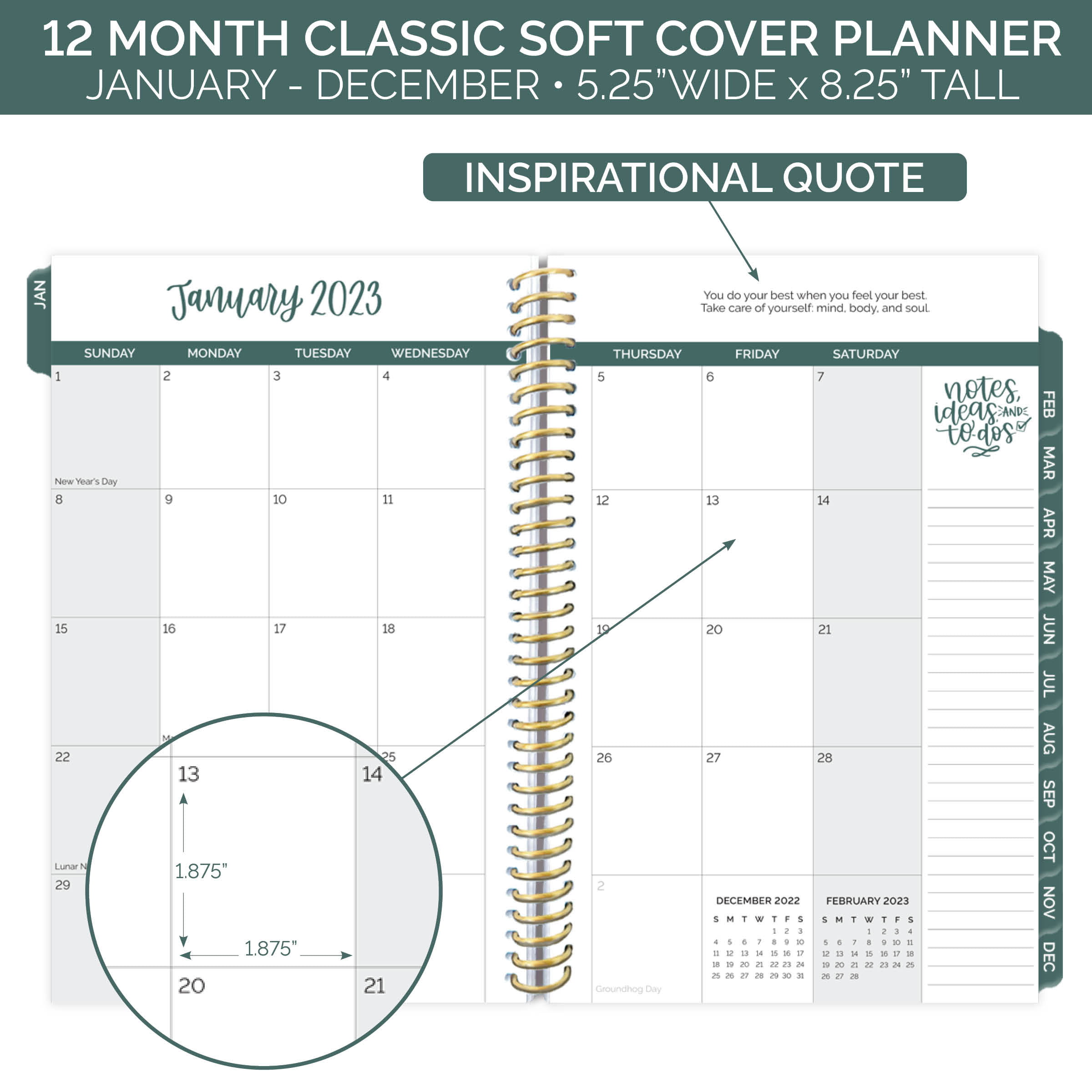 2023 Fluorescent Floral Soft Cover Planner