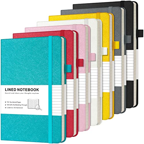 7-Pack A5 Lined Leather Journal Set